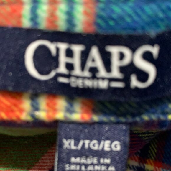 VINTAGE CHAPS SLIM FIT PLAID SHIRT JACKETS SIZE XL - Picture 7 of 7